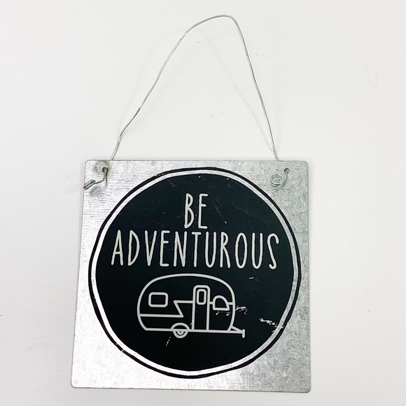 Galvanized Metal Hanging Plaque Sign Adventurous - Picture 1 of 7